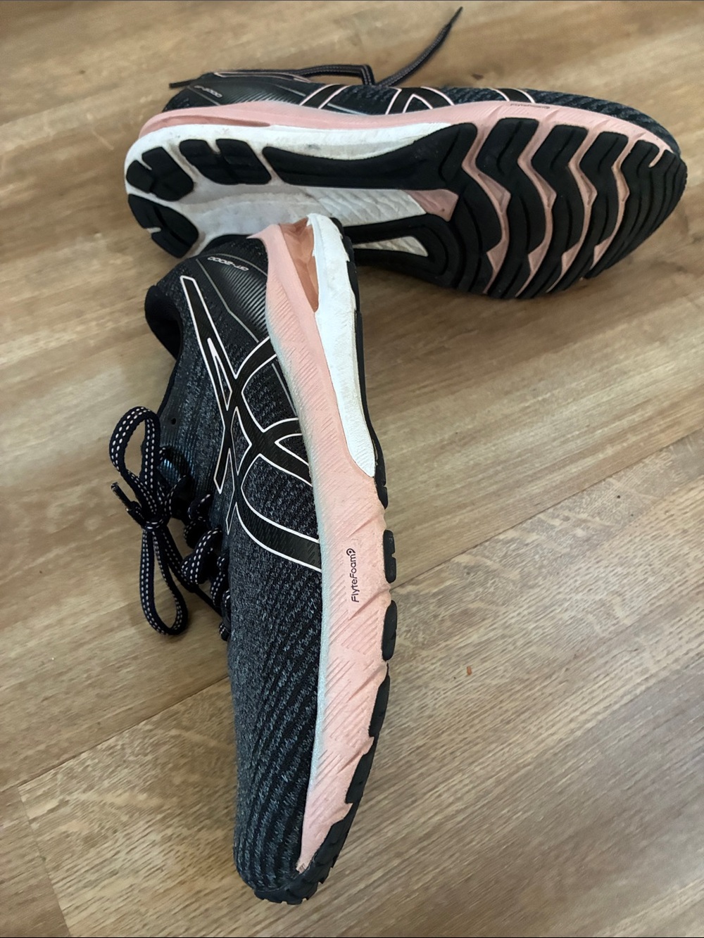 Asics Women's Black and Pink Running Sneakers - Picture 7 of 7